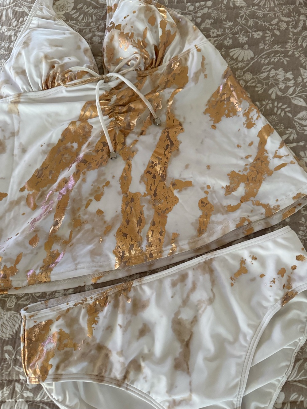 VENUS Tankini Swim Set with Gold Foil Accents